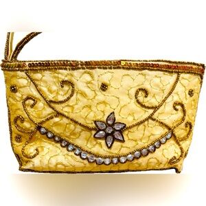Beautiful Handmade Beaded Satin Wristlet